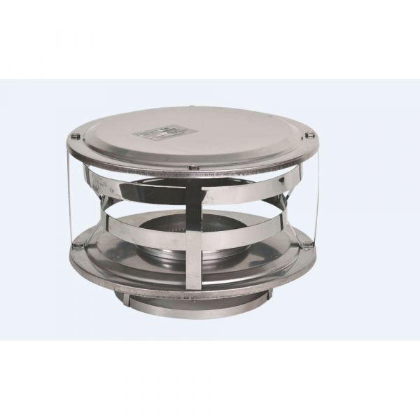 8" Ventis Class-A All Fuel Chimney 316L Stainless Wood Burning Rain Cap - VA316-CW08
