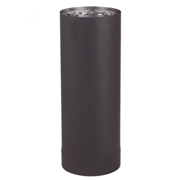6" X 18" Ventis Double-Wall 304L Stainless Steel Black Stove Pipe - VDB0618