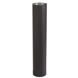 7" X 24" Ventis Double-Wall 304L Stainless Steel Black Stove Pipe - VDB0724