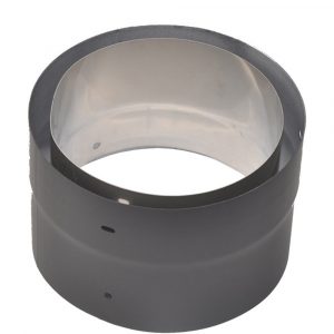 6" Ventis Double-Wall Black Stove Pipe Class-A Standard Chimney Adaptor - VDB06CA