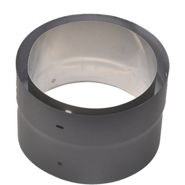 8" Ventis Double-Wall Black Stove Pipe Chimney Adaptor - VDB08CA