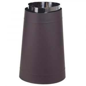 8" Ventis Double-Wall Black Stove Pipe Oval To Round Adaptor - VDB08OA
