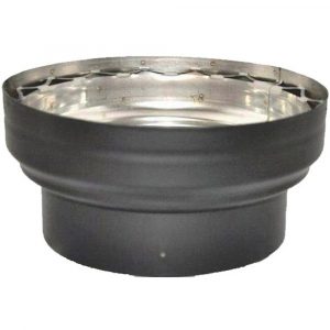 6" - 7" Ventis Double-Wall Black Stove Pipe 430 Inner/Satin Coat Steel Outer Increaser - VDB67