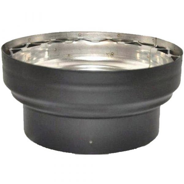 6" - 7" Ventis Double-Wall Black Stove Pipe 430 Inner/Satin Coat Steel Outer Increaser - VDB67