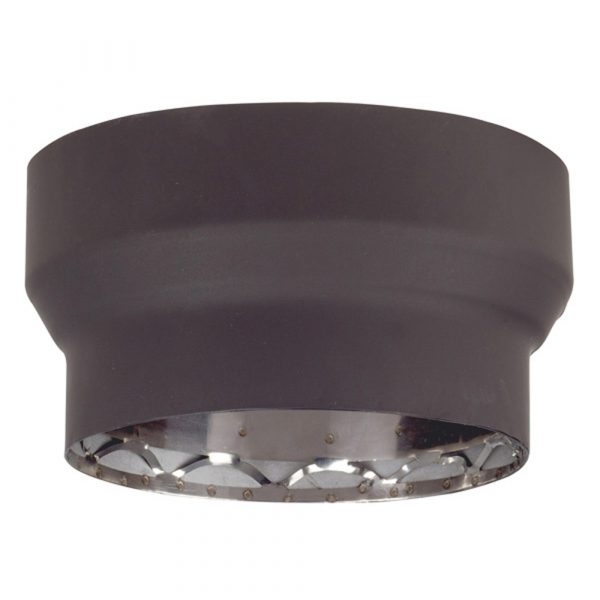 7" - 6" Ventis Double-Wall Black Stove Pipe 430 Inner/Satin Coat Steel Outer Reducer - VDB76