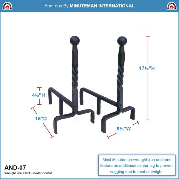 Ball End Andirons by Minuteman - Image 2