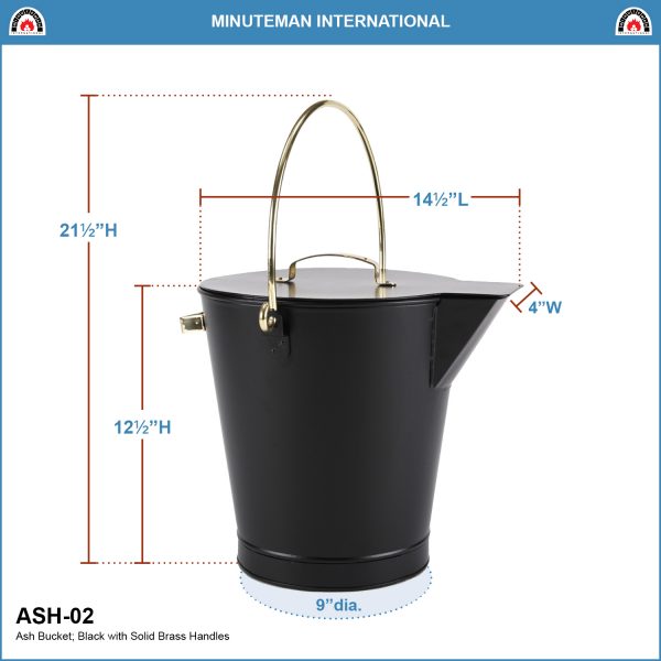 Ash Bucket w/ Solid Brass Handles by Minuteman - Image 2