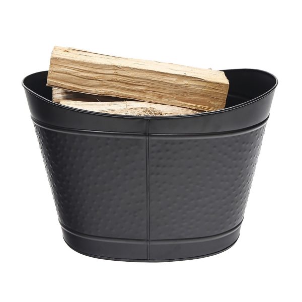 Black Wood Bin Fireplace Log Holder by Minuteman - Image 7
