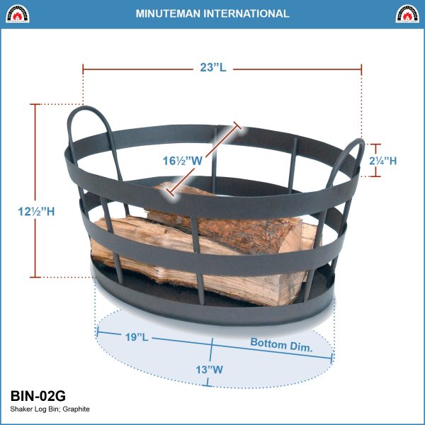 Graphite, Shaker Log Bin by Minuteman - Image 2