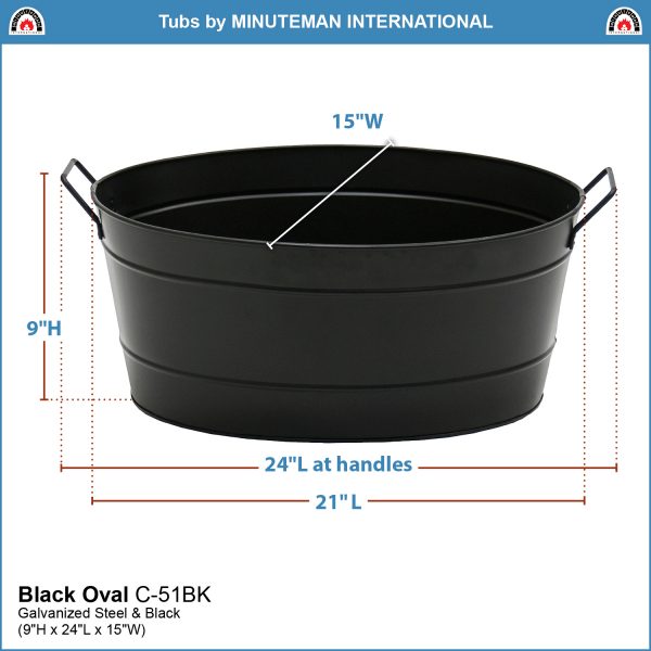 Black Oval Tub by Minuteman - Image 2