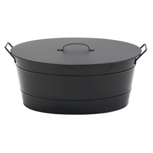 Black Oval Tub with Lid by Minuteman