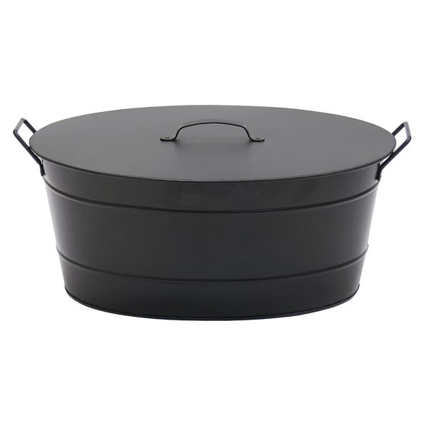 Black Oval Tub with Lid by Minuteman