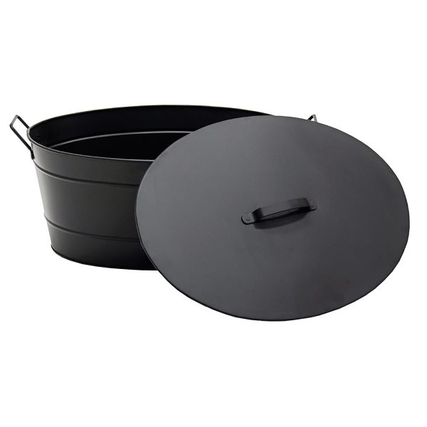 Black Oval Tub with Lid by Minuteman - Image 3