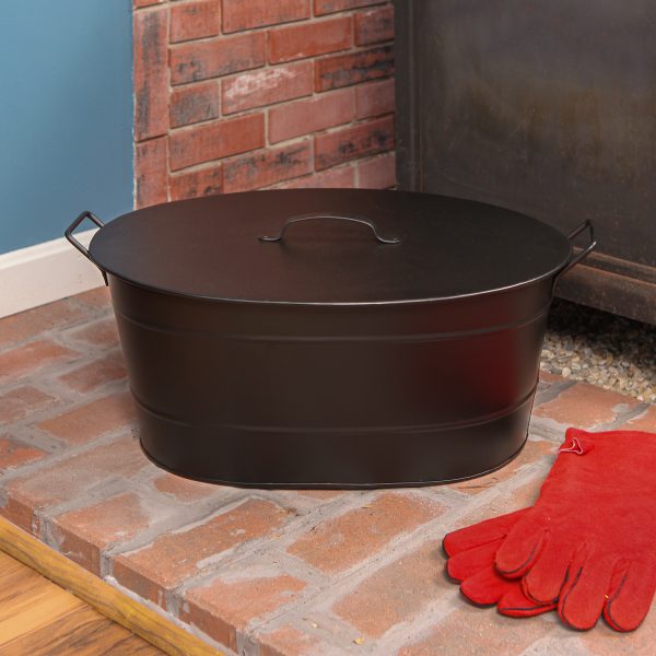Black Oval Tub with Lid by Minuteman - Image 4