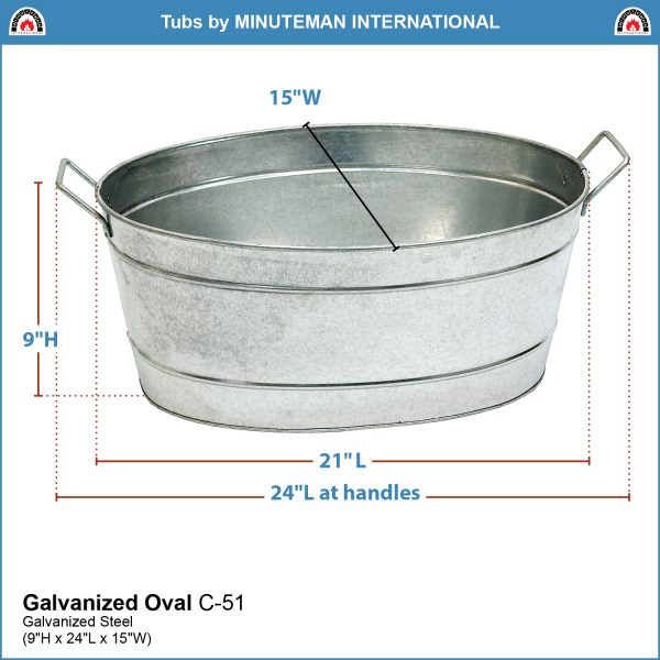 Galvanized Oval Tub by Minuteman - Image 2
