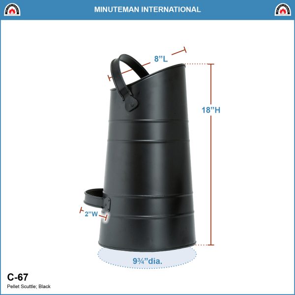 Black Pellet Scuttle w/ Handle by Minuteman - Image 2
