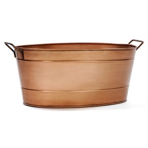 Copper Oval Tub w/  Wrought Iron Handles by Minuteman