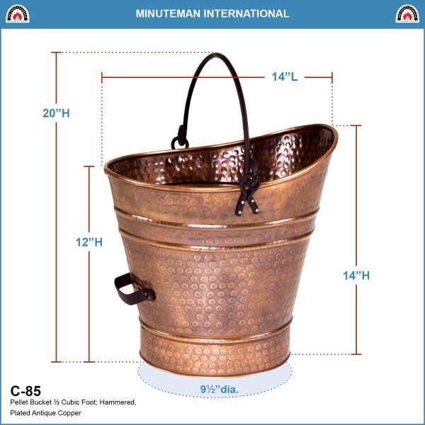 Small, Copper Pellet Bucket by Minuteman - Image 2