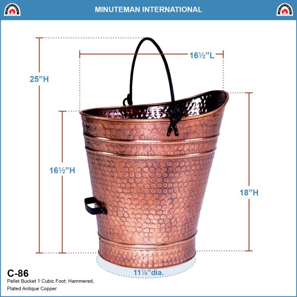 Large, Copper Pellet Bucket by Minuteman - Image 2