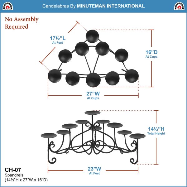 Spandrels Hearth Candelabra by Minuteman - Image 2