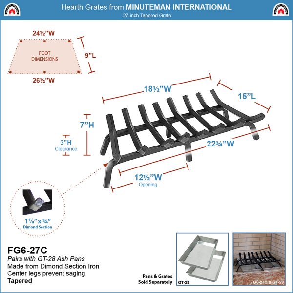 27-in Tapered Grate by Minuteman - Image 2