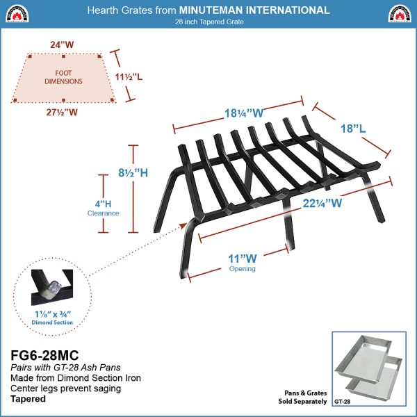 28-in Tapered Grate by Minuteman - Image 2