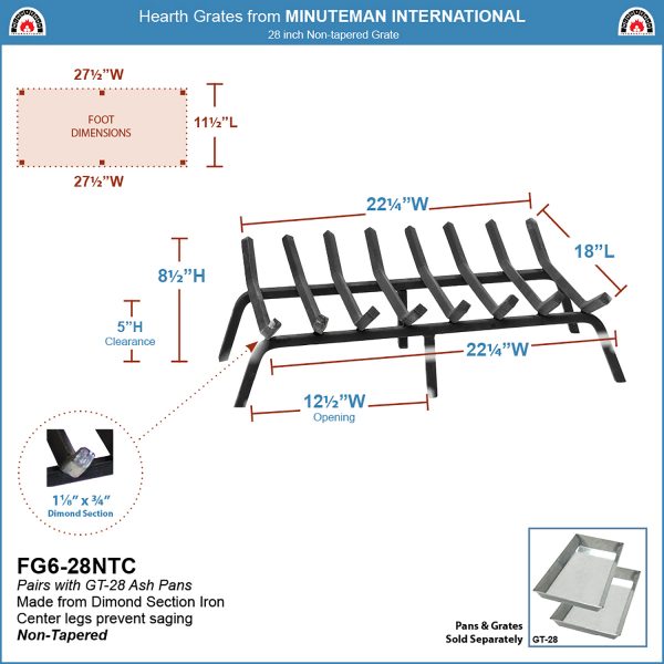 28-in Non-Tapered Grate by Minuteman - Image 2