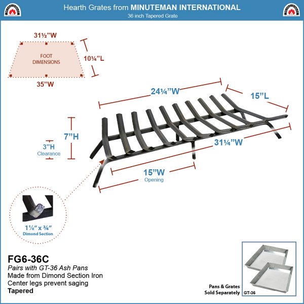 36-in Tapered Grate by Minuteman - Image 2