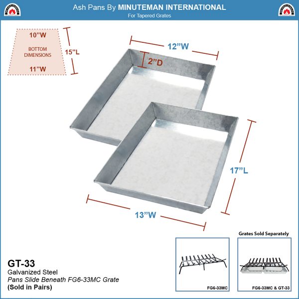 Ash Pan Set for 33-in  Grate by Minuteman - Image 2
