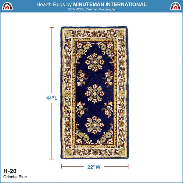 Blue, 44x22-in Oriental Rectangular Rug by Minuteman - Image 2