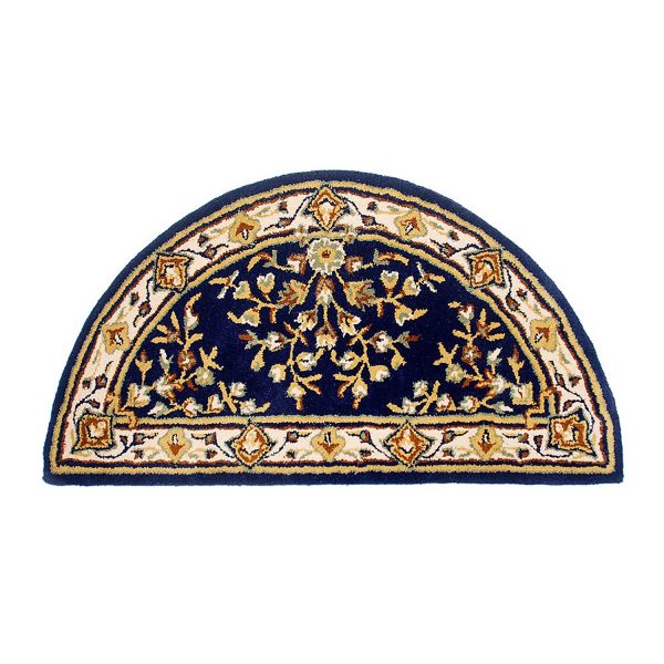 Blue, 44x22-in Oriental Half Round Rug by Minuteman