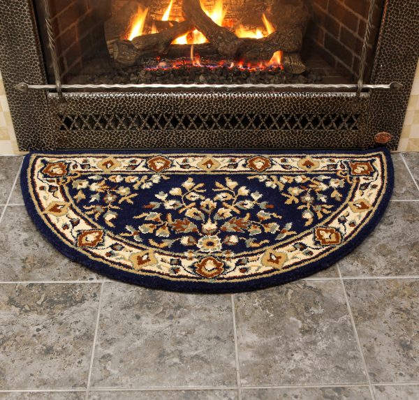 Blue, 44x22-in Oriental Half Round Rug by Minuteman - Image 3
