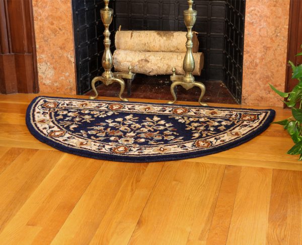 Blue, 44x22-in Oriental Half Round Rug by Minuteman - Image 6