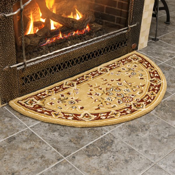 Beige, 44x22-in Oriental Half Round Rug by Minuteman - Image 3