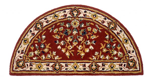 Burgundy, 44x22-in Oriental Half Round Rug by Minuteman