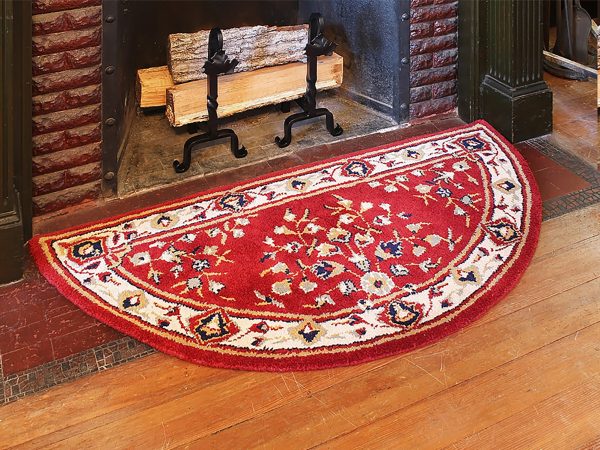 Burgundy, 44x22-in Oriental Half Round Rug by Minuteman - Image 3