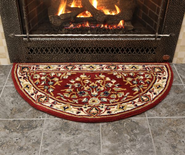 Burgundy, 44x22-in Oriental Half Round Rug by Minuteman - Image 4