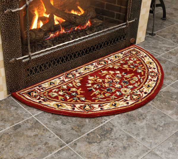 Burgundy, 44x22-in Oriental Half Round Rug by Minuteman - Image 5