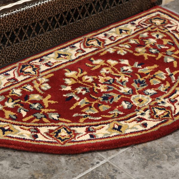 Burgundy, 44x22-in Oriental Half Round Rug by Minuteman - Image 6
