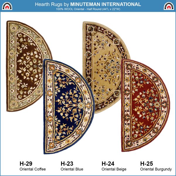 Burgundy, 44x22-in Oriental Half Round Rug by Minuteman - Image 7