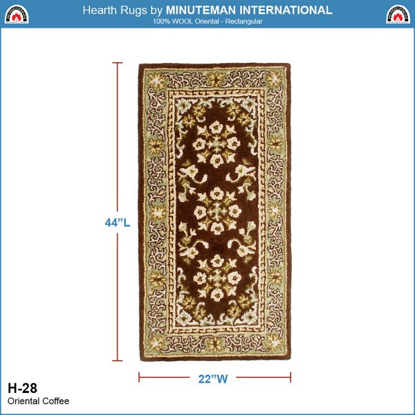 Coffee, 44x22-in, Oriental Rectangular Rug by Minuteman - Image 2