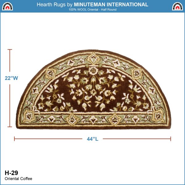 Coffee, 44x22-in, Oriental Half Round Rug by Minuteman - Image 2