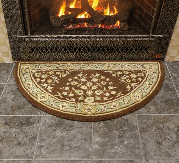 Coffee, 44x22-in, Oriental Half Round Rug by Minuteman - Image 3