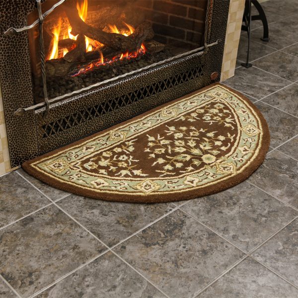 Coffee, 44x22-in, Oriental Half Round Rug by Minuteman - Image 4