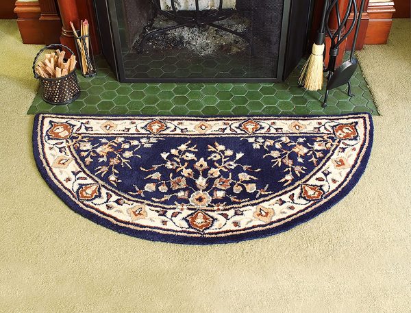 Blue, 56x26-in Oriental Half Round Rug by Minuteman - Image 3