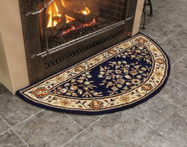 Blue, 56x26-in Oriental Half Round Rug by Minuteman - Image 4