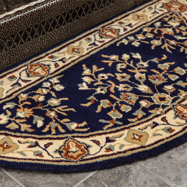 Blue, 56x26-in Oriental Half Round Rug by Minuteman - Image 5