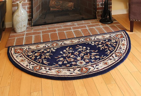 Blue, 56x26-in Oriental Half Round Rug by Minuteman - Image 6