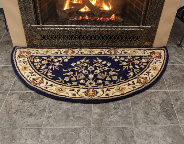 Blue, 56x26-in Oriental Half Round Rug by Minuteman - Image 7