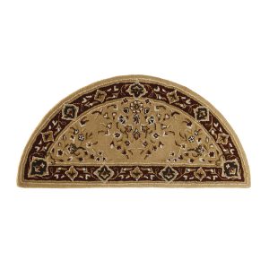Beige, 56x26-in Oriental Half Round Rug by Minuteman